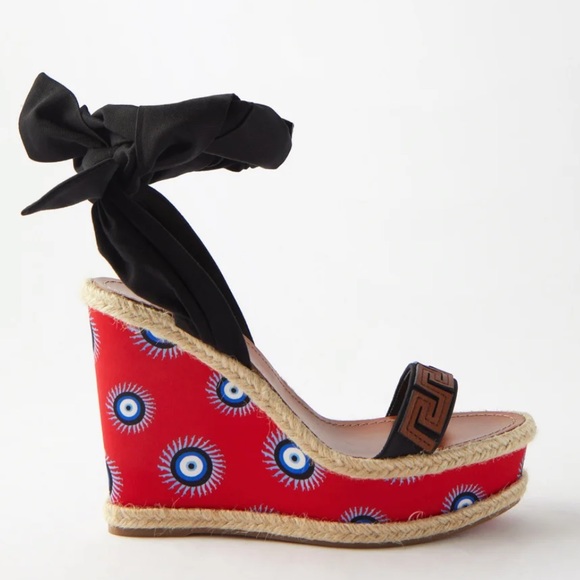 Christian Louboutin Shoes - Christian Louboutin Athina Des Cyclades Evil Eye 120 Wedge Sandals BNIB 39 (9)